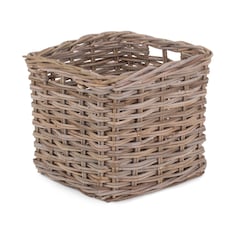 Square Kubu Grey Rattan Storage Basket | Grey | Grey | One Size