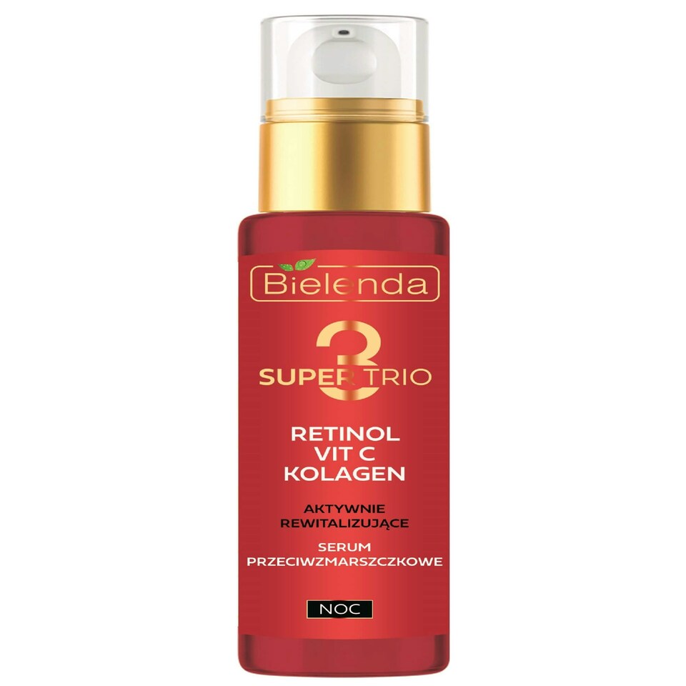 image 1 of Bielenda Super Trio Retinol + Vit C + Collagen Actively Revitalizing Anti-Wrinkle Night Serum 30ml