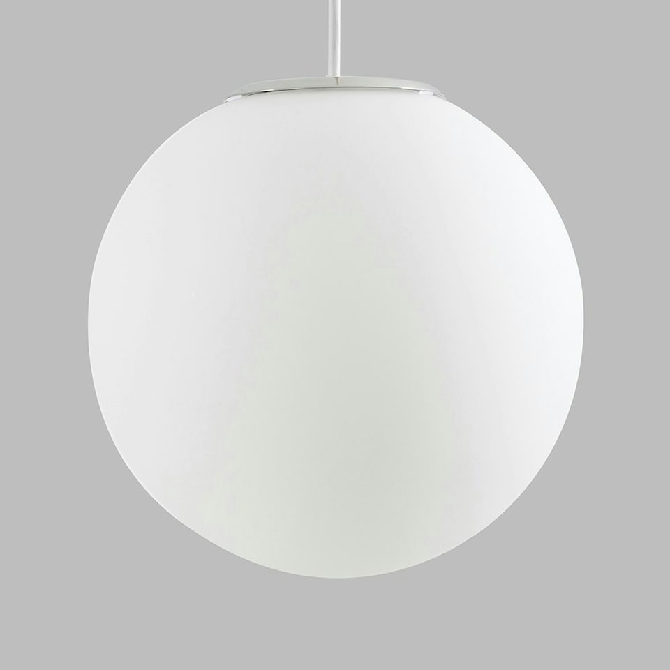 image 1 of ValueLights Metropolis Silver Globe Ceiling Pendant Shade and B22 GLS LED 6W Warm White 3000K Bulb