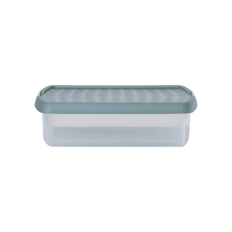 image 1 of Wham Clip 5x 8.5L Rectangular Plastic Storage Boxes with Clip Lock Lids. Ideal for Home, Office, Toys & More - Clear/Green Milieu | Green | Green Milleu | 5