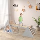 image 3 of COSTWAY 3 in 1 Toddler Climbing Toy Set Wooden Climber Log Bridge Activity Center-Grey