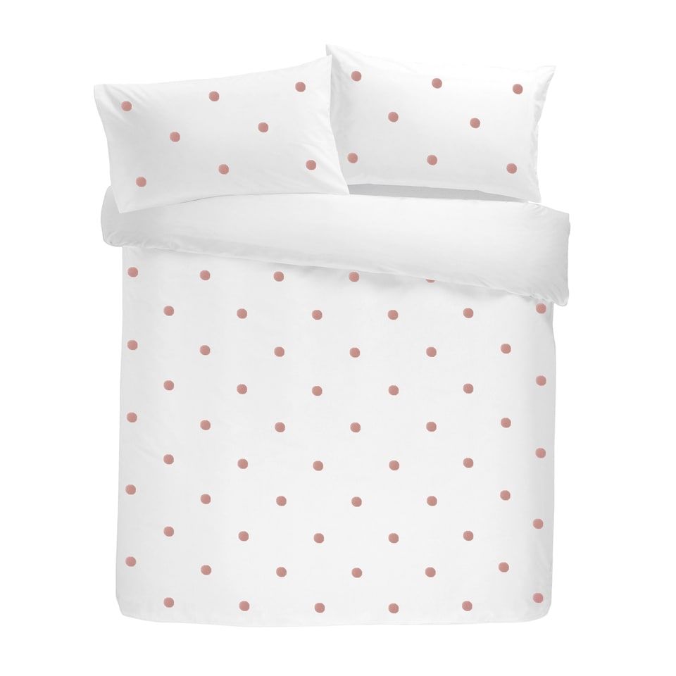 image 1 of Appletree Dot Garden Duvet Cover Set White with Pink Dots