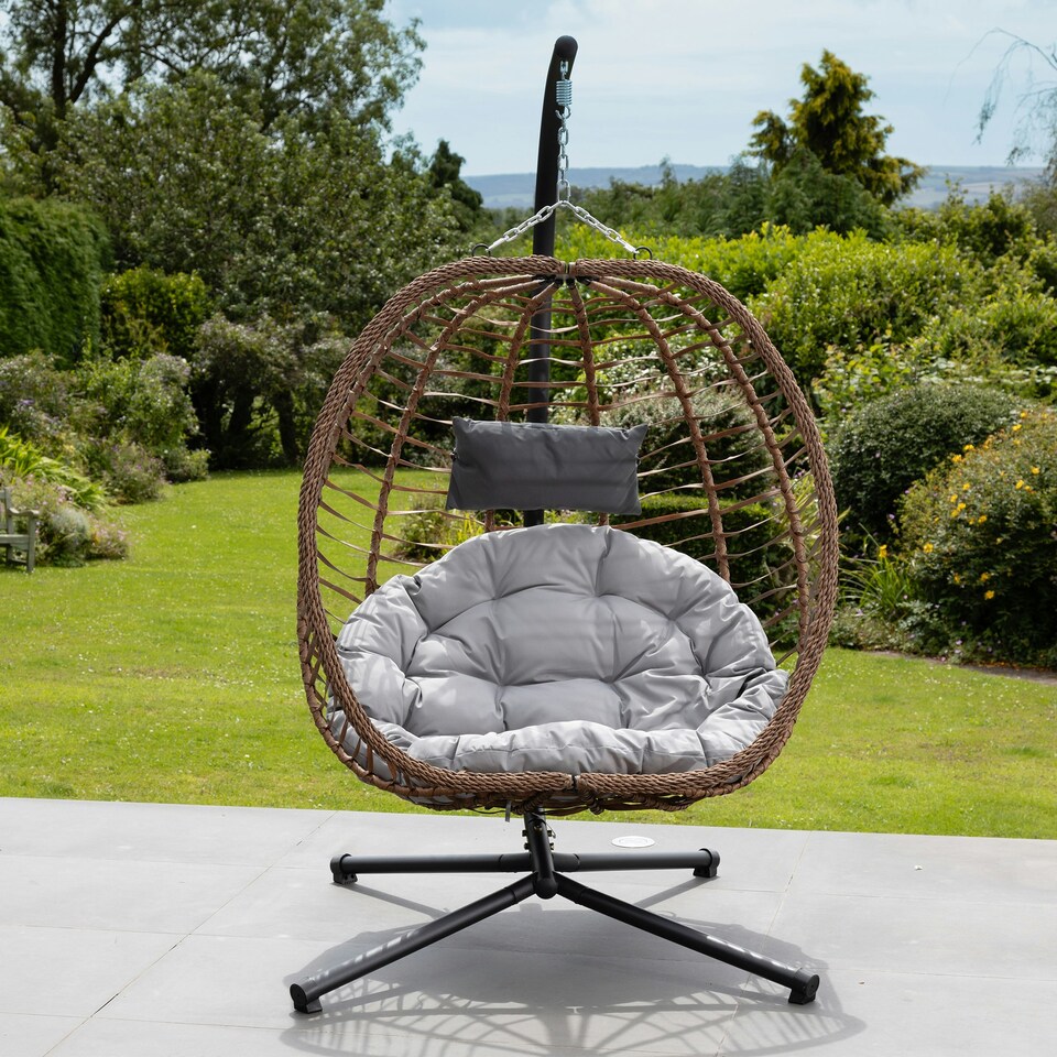 image 1 of Aylesbury Swing Egg Pod Chair - Light Grey