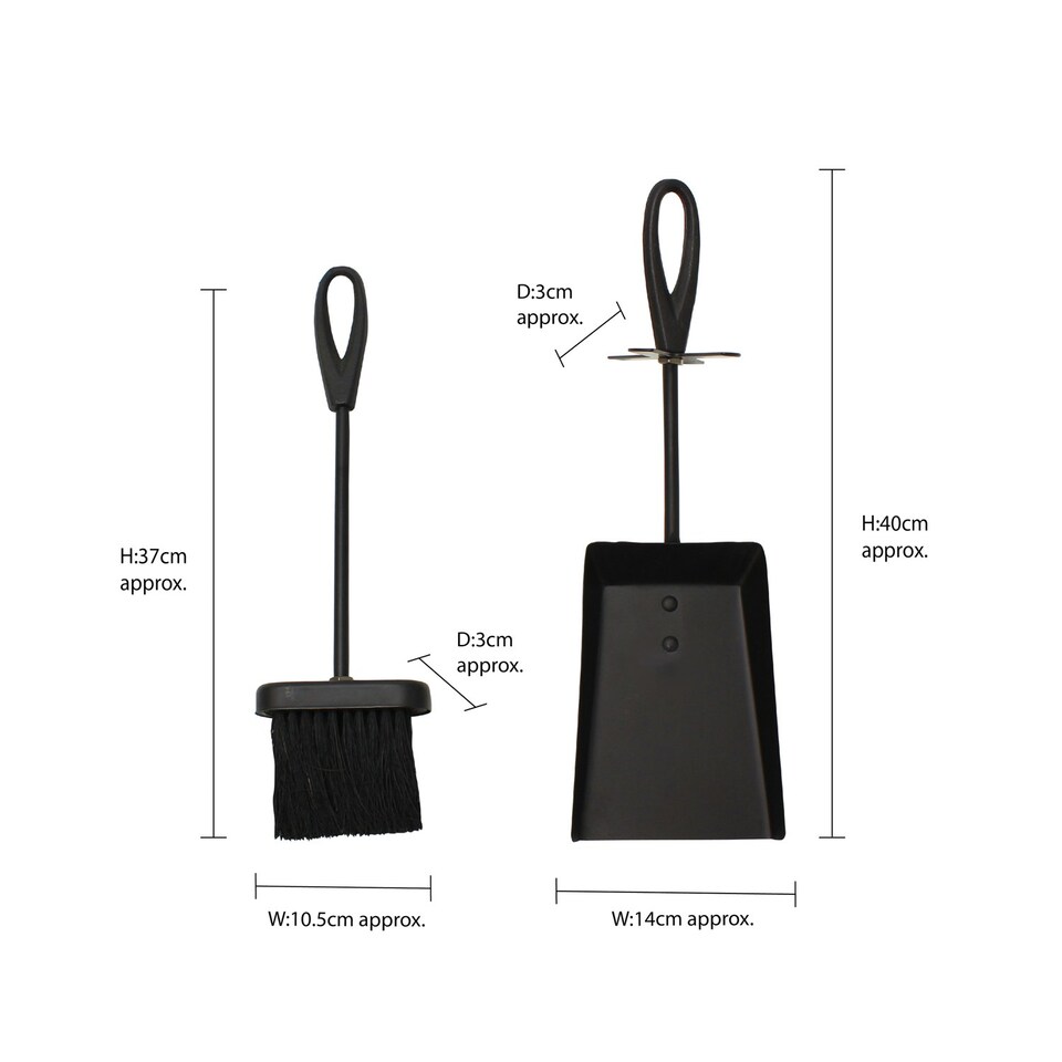 image 1 of JVL Steel Purbeck Hearth Fire Companion Set - Black