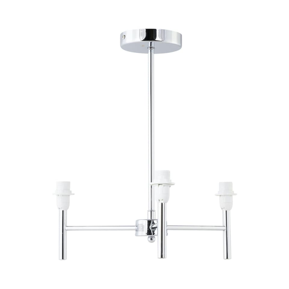 image 1 of Set of 2 Brea - Chrome 3 Arm Semi Flush Fittings Only Chrome