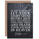 image 1 of Matthew 5:16 Good Deeds Praise Heaven Bible Verse Christian Card