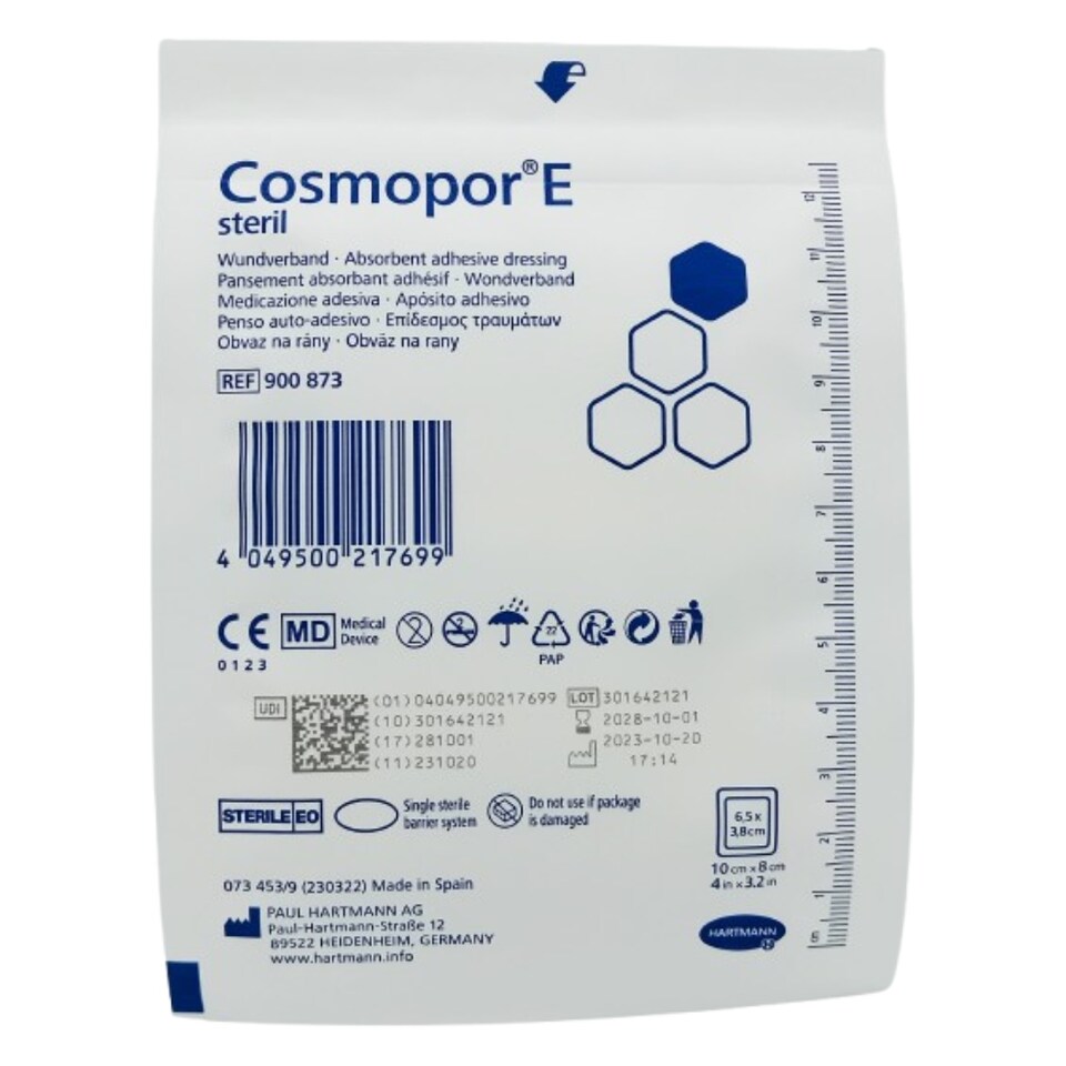 Cosmopor E Absorbent Adhesive Dressing 10cm x 8cm - Pack of 10