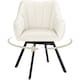 image 6 of Yaheetech Swive Velvet Dining Chair with Backrest and Armrests | White | Beige | One Size