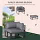 image 4 of Outsunny 6 PC Garden Daybed Aluminum Sectional Sofa Set Coffee Table Footstool | Grey