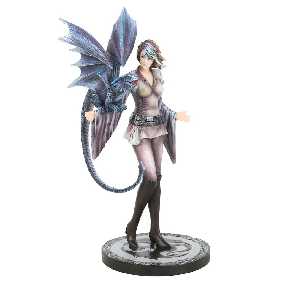 image 1 of Anne Stokes Dragon Trainer Figurine - Blue/Brown - One Size