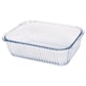 image 1 of Argon Tableware Optical Rectangular Glass Cake Dish - 22cm x 16.5cm | Clear | Clear | 22cm x 16.5cm