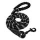 image 1 of Dog Rope Lead With Reflective Stitching and Padded Handle - Size & Colour Options - Lightweight - 1.5m Length / Black
