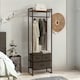 image 3 of Industrial Hall Tree Coat Rack With 3 Fabric Drawers Brown One Size