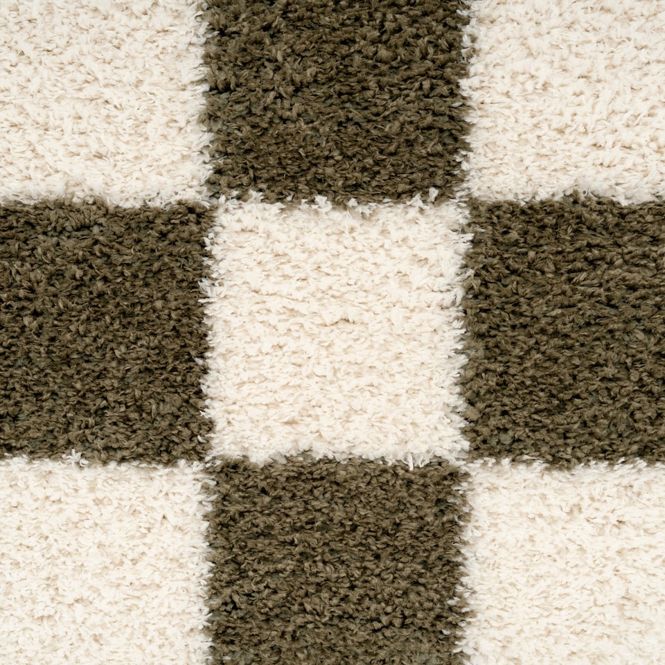 image 1 of Soft Cream Checkerboard Rug Living Room Bedroom Hallway Area Thick Modern 120cm x 170cm | Cream | Cream | 120cm x 170cm