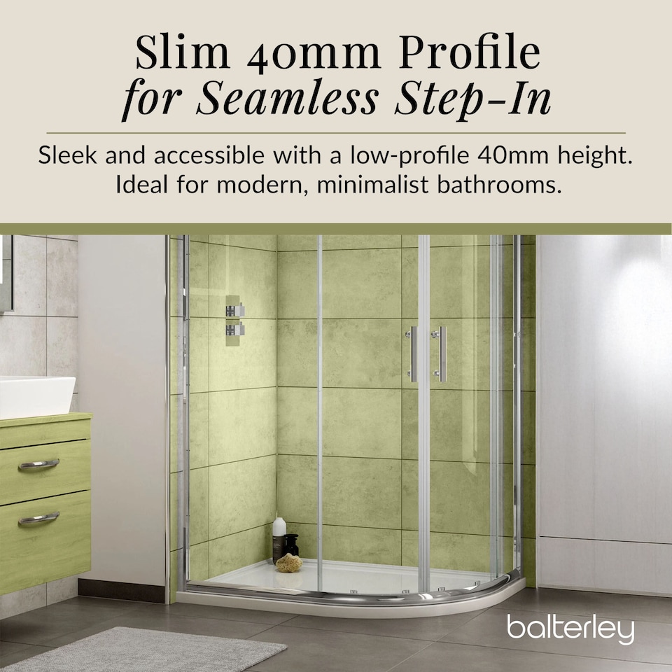 image 1 of Balterley Premium Shower Tray - Right Hand Offset Quadrant | White | White | 1