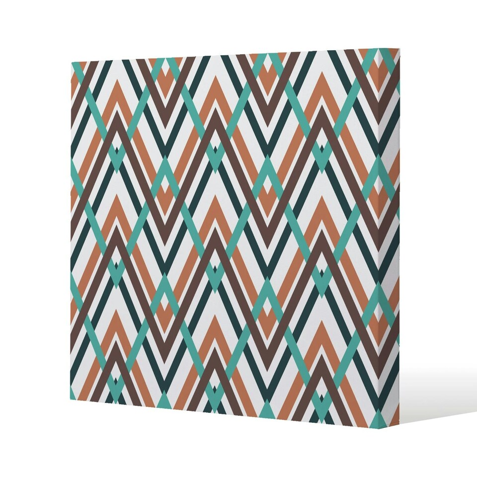 image 1 of Coloured Geometric Zig Zag (Canvas Print) 46 x 46 x 4cm