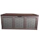 image 1 of HUGE XXL 634 Litre Rattan Sit On Cushion Garden Storage Seat Decking Box In Brown