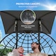 image 4 of Outsunny Rattan Double Hanging Egg Chair with Canopy, Cushion, Black 