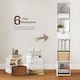 image 3 of HOMCOM 6-Tier Bookcase, Tall Narrow Bookshelf with Drawer, Door, Adjustable Shelf, Modern Display Standing Shelving Unit for Living Room, Home Office, Bedroom, 30 x 24 x 158 cm, White | White | White