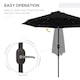 image 7 of Outsunny 2.7m Patio Garden Umbrella Outdoor Parasol Outdoor Market Table Umbrella with Tilt Crank and 24 LEDs Lights Black