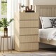 image 6 of HOMCOM Bedroom Chest of Drawers, 5 Drawers Dresser, Drawer Unit | Brown | Natural Wood | 55W x 34D x 100H cm