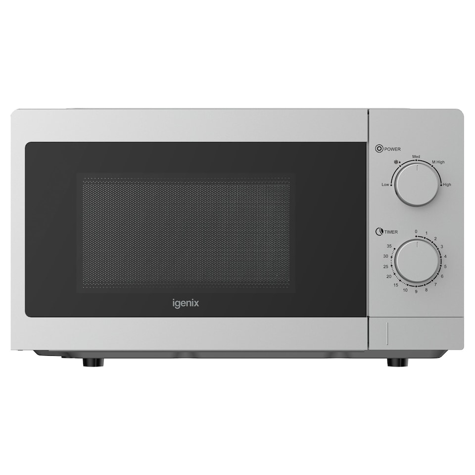 image 1 of Manual Microwave, 20 Litre, 5 Power Settings, 800W, Silver, IGMS08080S