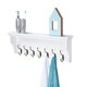 image 2 of Elegant Brands Richmond Wall-Mounted Coat Rack with 7 Hooks and Shelf White | M