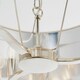 image 5 of Harvey Multi Arm Cylindrical Pendant Light Bright Nickel Plate, Vintage White Fabric