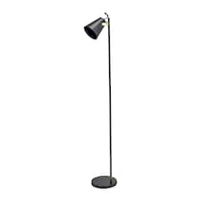 Black and Brushed Brass Task Floor Lamp Black | Gold