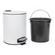 image 4 of Harbour Housewares Round Stainless Steel Pedal Bins - 5L - White - Pack of 2