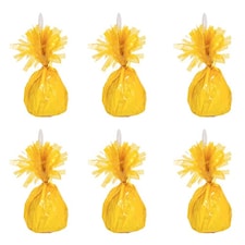 Yellow Foil Balloon Weights - Pack of 6