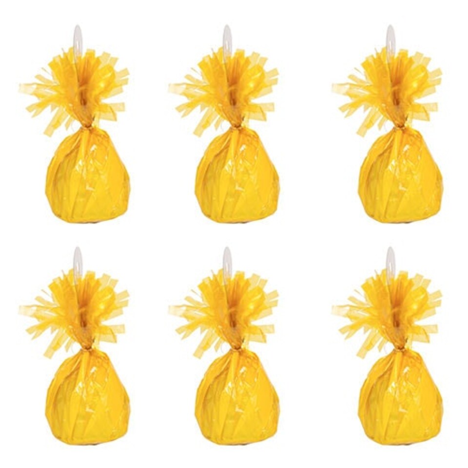 Yellow Foil Balloon Weights - Pack of 6