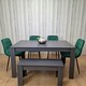 image 8 of Dining Table Set with 4 Chairs and a Bench Dining Room and Kitchen table set of 4 Grey