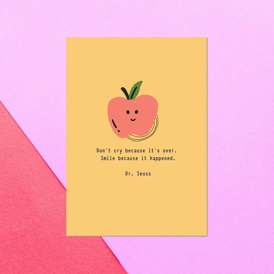 Don't Cry Because It's Over Greetings Card