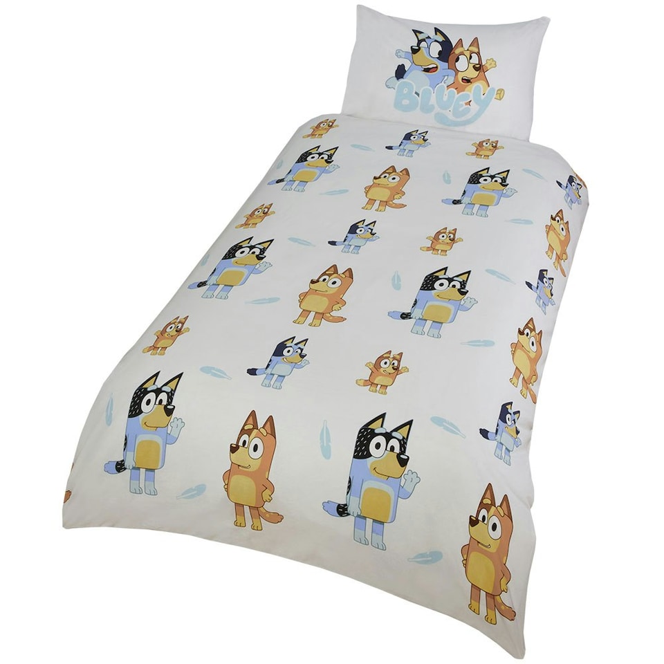 image 1 of Bluey Duvet Cover Set - White/Blue/Orange - Junior