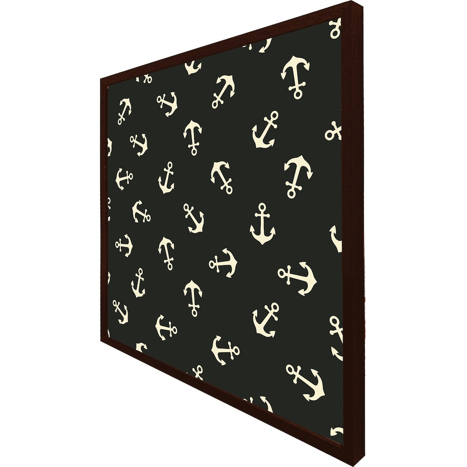 image 1 of Anchors on black background (Picutre Frame) Brown | Oak | S