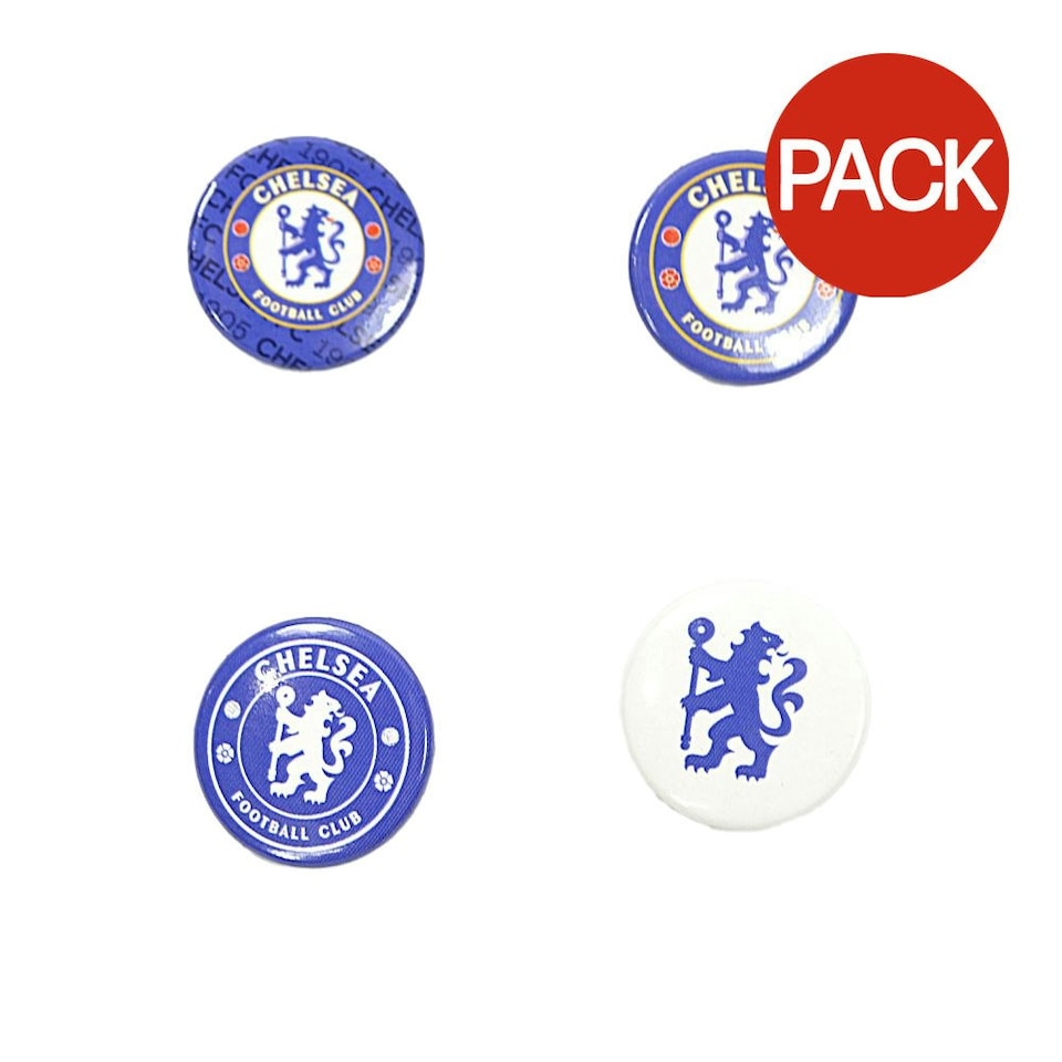 Chelsea FC Crest Badge Set (Pack of 4) - Blue/White - One Size