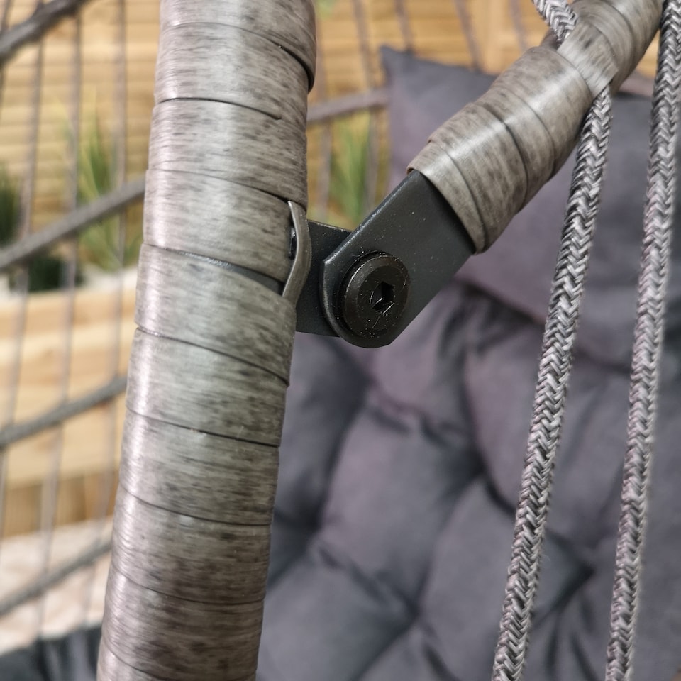 image 1 of Grey Hanging Egg Chair With Stand & Waterproof Cover | Grey | Grey