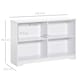 image 5 of HOMCOM Wooden Cube Bookcase, 2 Tier Open Storage Shelving Unit with 4 Compartments, Freestanding Display Bookshelf for Home Office Living Room Furniture, 118 x 29 x 76cm, White