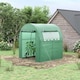 image 2 of Outsunny Walk in Polytunnel Greenhouse with Roll-up Window and Door, Green