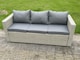 image 3 of Fimous Wicker Rattan Garden Furniture Sofa Sets Outdoor Patio Coffee Table With Stools light grey