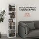 image 8 of HOMCOM CD Storage Unit DVD Storage Tower with Compartments Black | 33W x 24D x 140H cm