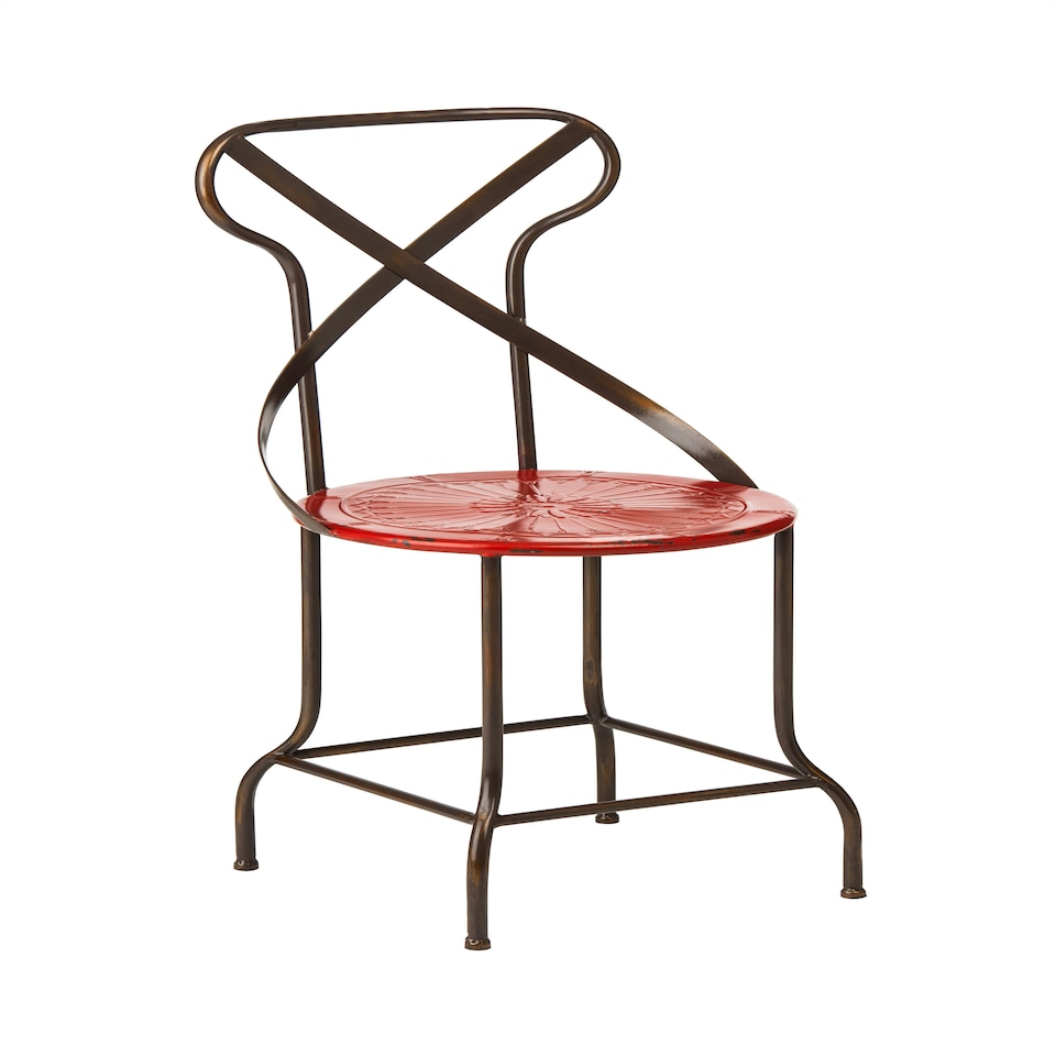 image 1 of Interiors by Premier Red Metal Chair, Exquisite Metal Dining Chair, Relaxing Footrest Metal Dining Chair