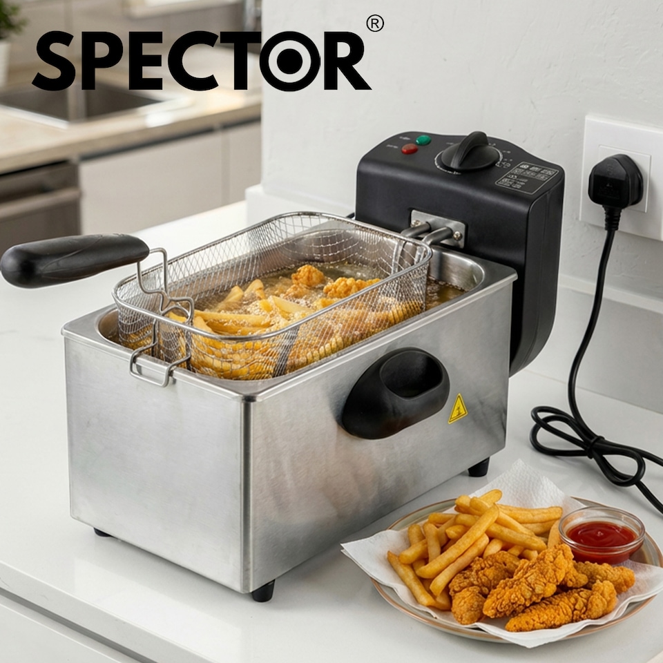image 1 of Spector Deep Fat Fryer 3L Electrical Stainless Steel Removable Frying Basket