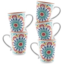 Rio Medallion Melamine Mugs - Set of 5 | Multi