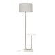 image 2 of ValueLights Tavel Brushed Chrome Silver Floor Lamp with Table and Grey Shade
