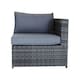 image 5 of Charles Bentley L-Shaped 3 Seater Outdoor Rattan Furniture Lounge Set Grey
