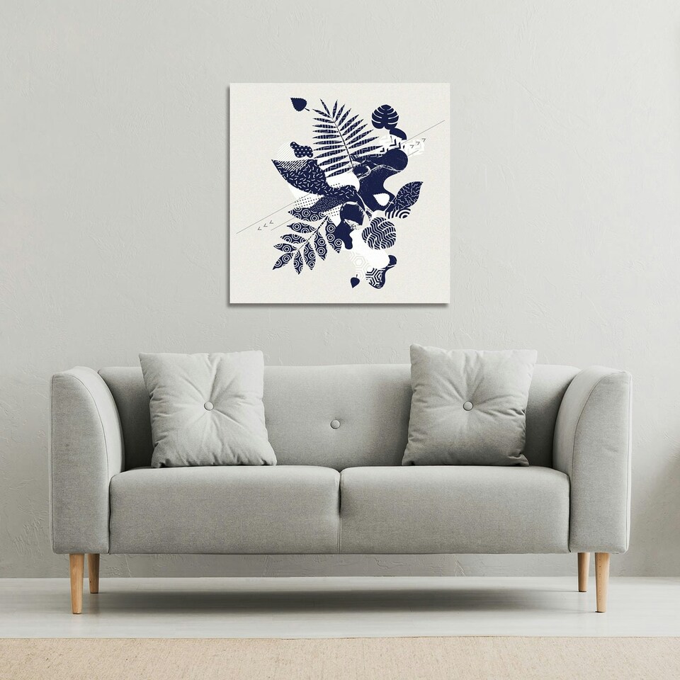 image 1 of Decorative Leaf Prints (Canvas Print) 61 x 61 x 4cm