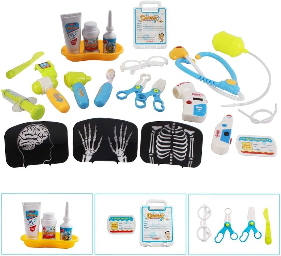 image 1 of 17-Piece Kids Doctor Playset – Pretend Medical Kit with Interactive Dials & Realistic Accessories – Educational Role Play Toy for Boys & Girls Ages 3+