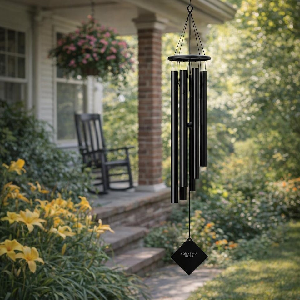 image 1 of Woodstock Hanging Black Wind Chime